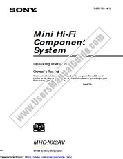 Ansicht MHC-NX3AV pdf Betriebsanleitung (primäres Handbuch)