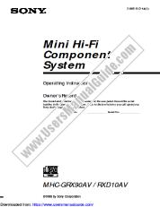 Ansicht MHC-RXD10AV pdf Primäres Benutzerhandbuch
