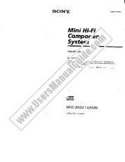 View MHC-RXD3 pdf Primary User Manual