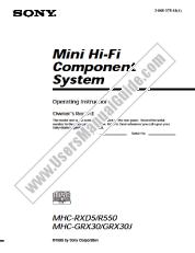 View MHC-RXD5 pdf Primary User Manual