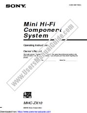 Ansicht MHC-ZX10 pdf Primäres Benutzerhandbuch