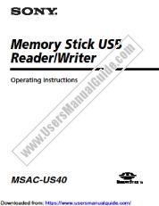 Vezi MSAC-US40 pdf Instrucțiuni de operare