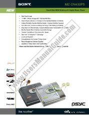 Ver MZ-DN430PS pdf Especificaciones de comercialización