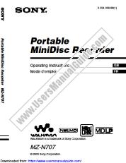 View MZ-N707 pdf Operating Instructions