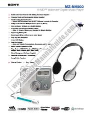 View MZ-NH900 pdf Marketing Specifications