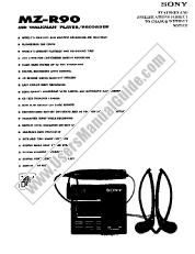 Ver MZ-R90 pdf Especificaciones de comercialización