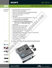 Ver MZ-RH10 pdf Especificaciones de comercialización