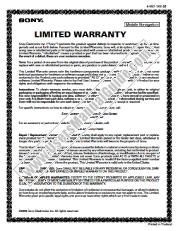 View NV-U70 pdf Limited Warranty