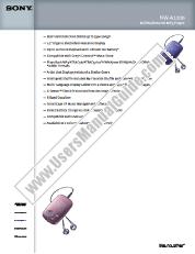 Ansicht NW-A1200 pdf Marketing-Spezifikationen