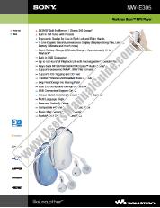 Ver NW-E305 pdf Especificaciones de comercialización