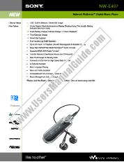 Visualizza NW-E407 pdf Specifiche di marketing
