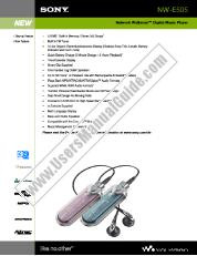Ver NW-E505 pdf Especificaciones de comercialización