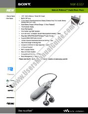 Ver NW-E507 pdf Especificaciones de comercialización