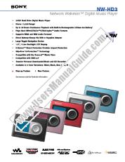 Voir NW-HD3 pdf Spécifications de marketing
