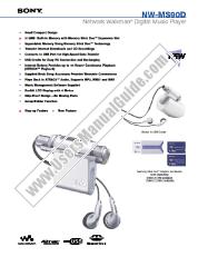 Ver NW-MS90D pdf Especificaciones de comercialización