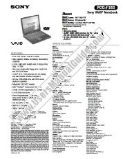 Ver PCG-F350 pdf Especificaciones de comercialización