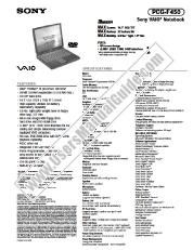 Ver PCG-F450 pdf Especificaciones de comercialización