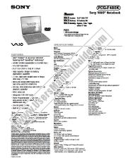 Ver PCG-F480K pdf Especificaciones de comercialización