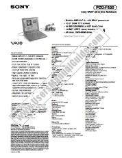 View PCG-F630 pdf Marketing Specifications