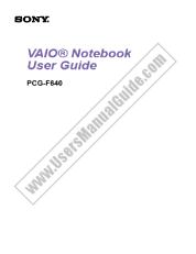Voir PCG-F640 pdf Guide de l'utilisateur VAIO (manuel primaire)