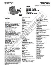 View PCG-F650 pdf Marketing Specifications
