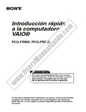 Ver PCG-FR860 pdf Introduccion rapida a la computadora