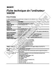 View PCG-FRV35Q pdf Technical Specifications  (French)