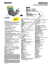 View PCG-FX120 pdf Marketing Specifications