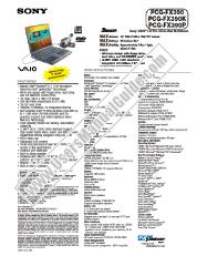 View PCG-FX390K pdf Marketing Specifications