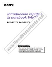 Ansicht PCG-FX876 pdf Schnelle Einführung in den Computer (Spanisch)