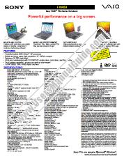 Ver PCG-FXA59 pdf Especificaciones de comercialización