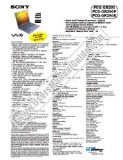 View PCG-GR290 pdf Marketing Specifications