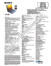 View PCG-GR370K pdf Marketing Specifications