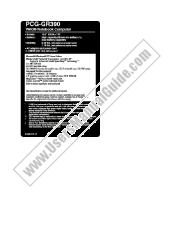 Voir PCG-GR390 pdf Étiquette