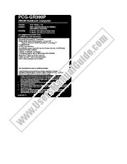 Voir PCG-GR390P pdf Étiquette