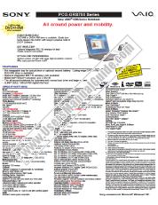 Vezi PCG-GRS700K pdf Marketing Specificații Sheet