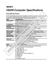 View PCG-GRT100 pdf Specification Sheet