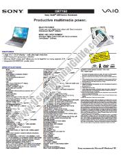 Ver PCG-GRT150 pdf Especificaciones de comercialización