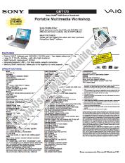 Vezi PCG-GRT170 pdf Specificații