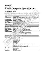 View PCG-GRT250 pdf Technical Specifications