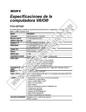 Voir PCG-GRT25F pdf Especificaciones