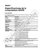 Voir PCG-GRT35F pdf Especificaciones