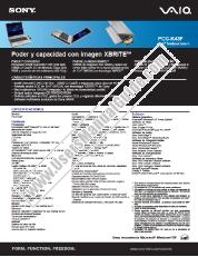 Voir PCG-K43F pdf Especificaciones