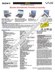 View PCG-NV170 pdf Marketing Specifications