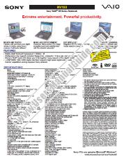 View PCG-NV190 pdf Marketing Specifications