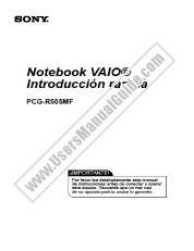 Ansicht PCG-R505MF pdf Schnelle Einführung in den Computer (Spanisch)