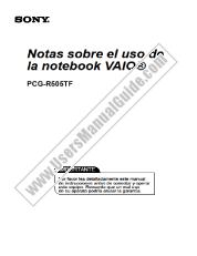 Ver PCG-R505TF pdf Notas sobre el uso de la notebook VAIO®