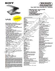 Ver PCG-R505TLK pdf Especificaciones de comercialización