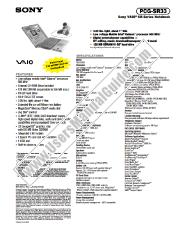 Ver PCG-SR33 pdf Especificaciones de comercialización