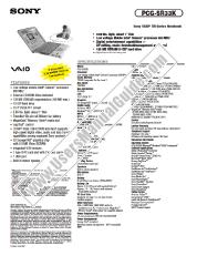 Ver PCG-SR33K pdf Especificaciones de comercialización